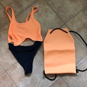 Triangl one piece orange bathing suit